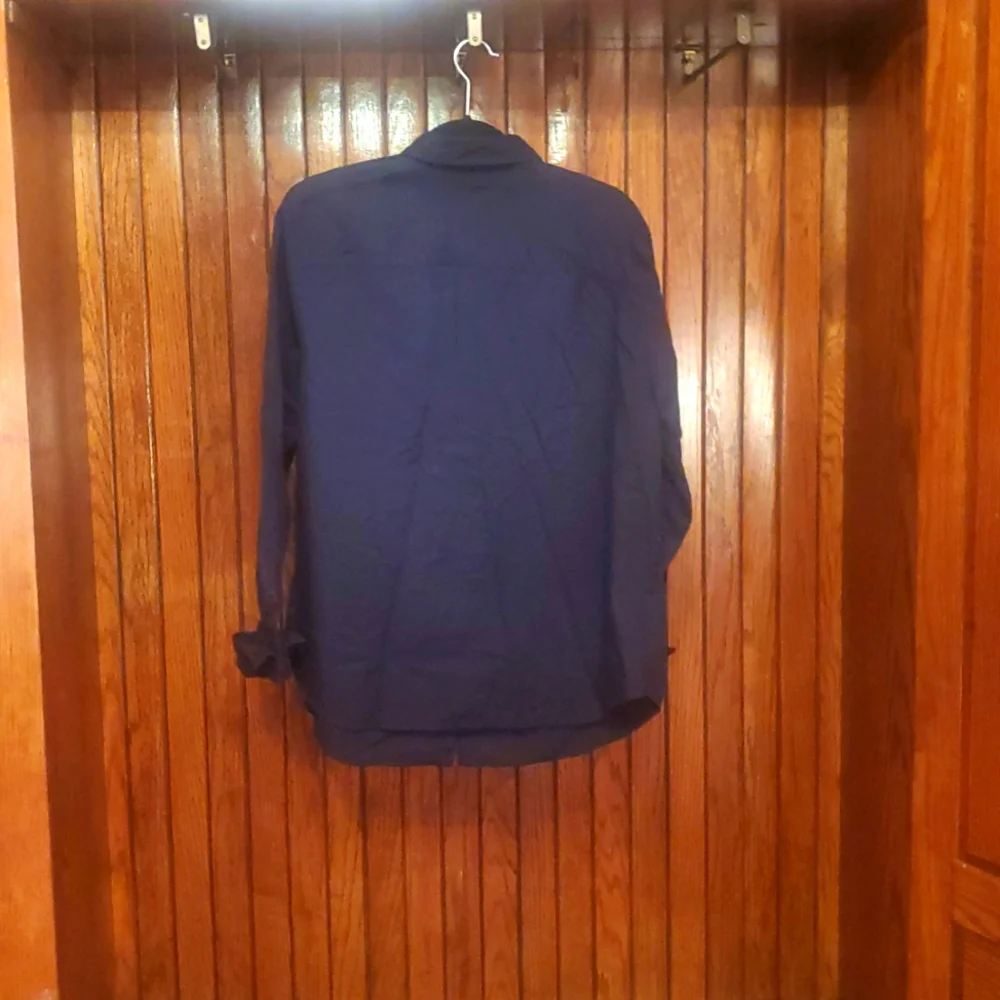 LAUREN SIZE 1X Women's Deep Blue Casual Shirt - Picture 6 of 6